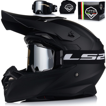 KASK MOTOCYKLOWY | VITO TIVOLI | OFF-ROAD ENDURO CROSS QUAD ATV + GOGLE LS2
