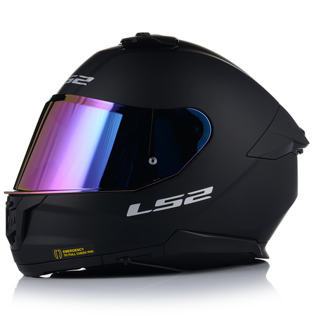 KASK MOTOCYKLOWY LS2 FF808 STREAM II CZARNY MAT MĘSKI BLENDA + TĘCZOWA SZYBA
