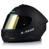 KASK MOTOCYKLOWY LS2 FF808 STREAM II CZARNY MAT BLENDA + LUSTRZANKA ZŁOTA