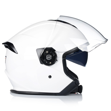 OTWARTY KASK MOTOCYKLOWY BIAŁY ORIGINE PALIO SKUTER CHOPPER + BLENDA 