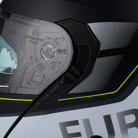 KASK MOTOCYKLOWY VITO FURIO FLUO GREY SZCZĘKOWY + INTERKOM VITO BLUETOOTH 2XL