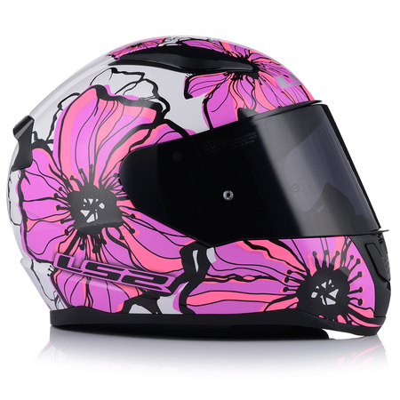 KASK MOTOCYKLOWY LS2 FF353 RAPID II POPPIES DAMSKI RÓŻOWY  + CIEMNA SZYBA