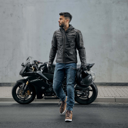 KURTKA MOTOCYKLOWA | REBELHORN IMPALA | MĘSKA SKÓRZANA CODZIENNA + GRATIS
