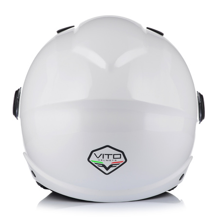 KASK MOTOCYKLOWY OTWARTY | VITO UNO | BIAŁY POŁYSK SKUTER CHOPPER ECE 22.06