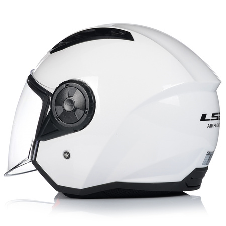 OTWARTY KASK MOTOCYKLOWY LS2 OF616 II BIAŁY POŁYSK + INTERKOM BLUETOOTH