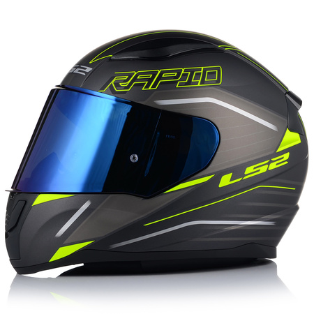 KASK MOTOCYKLOWY LS2 FF353 RAPID II ROKKU ECE 22.06 + NIEBIESKA SZYBA