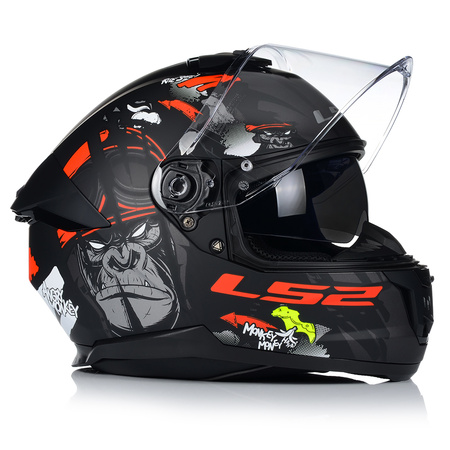 KASK MOTOCYKLOWY LS2 FF808 STREAM II MONKEY KEVLAR SYSTEM PINLOCK + BLENDA