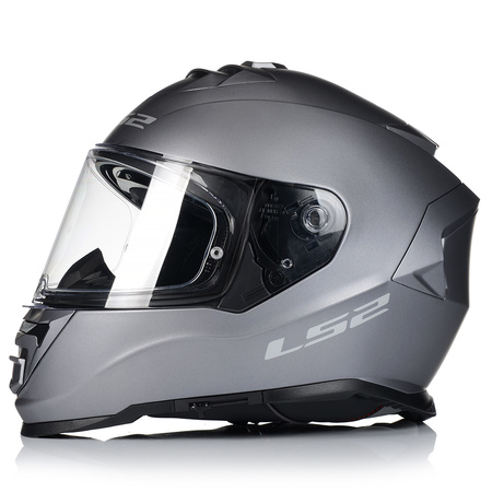 KASK MOTOCYKLOWY LS2 FF800 STORM II SZARY MATT + INTERKOM VITO BLUETOOTH