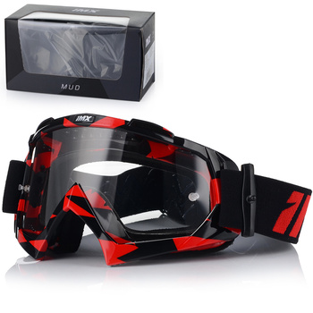 GOGLE MOTOCYKLOWE IMX MUD FLUO CZERWONE ANTYPARA ANTIFOG CROSS QUAD ATV