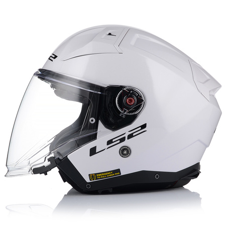 OTWARTY KASK MOTOCYKLOWY LS2 OF603 BIAŁY POŁYSK + PINLOCK ANTYPARA + BLENDA