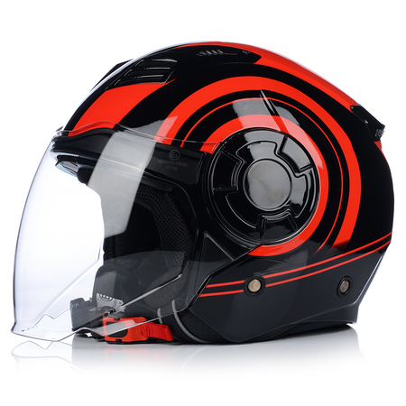 KASK MOTOCYKLOWY | VITO ISOLA JET RED | OTWARTY SKUTER CHOPPER + BLENDA