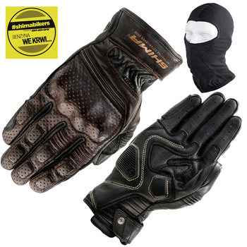 RĘKAWICE MOTOCYKLOWE | SHIMA AVIATOR DARK BROWN | MĘSKIE SKÓRZANE + GRATIS