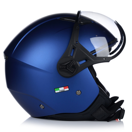 KASK MOTOCYKLOWY OTWARTY | VITO MODA RETRO BLUE | SKUTER CHOPPER ECE 22.06