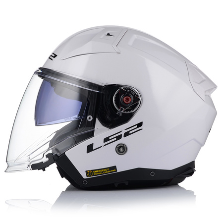 OTWARTY KASK MOTOCYKLOWY LS2 OF603 BIAŁY POŁYSK + PINLOCK ANTYPARA + BLENDA