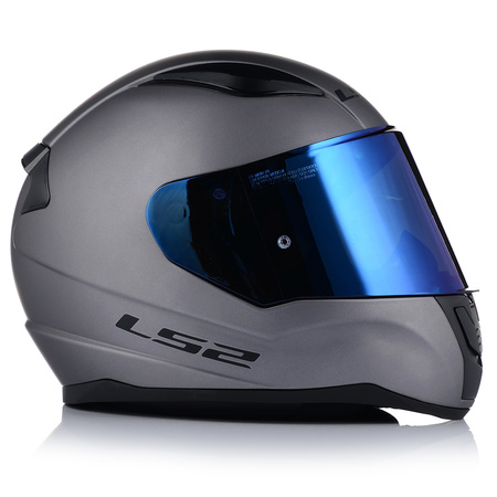 KASK MOTOCYKLOWY LS2 FF353 RAPID II SZARY MAT ECE 22.06 + NIEBIESKA SZYBA