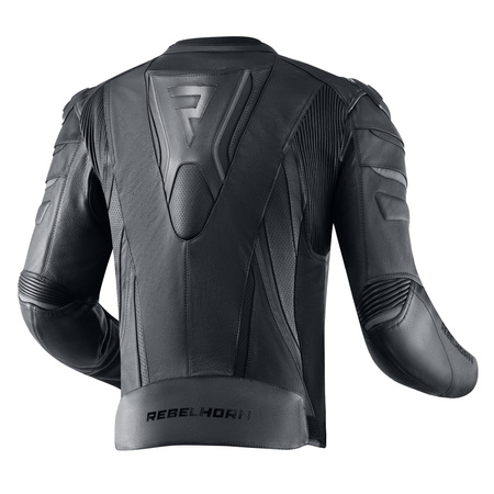 KURTKA MOTOCYKLOWA | REBELHORN FIGHTER BLACK | MĘSKA SKÓRZANA SPORT + GRATIS
