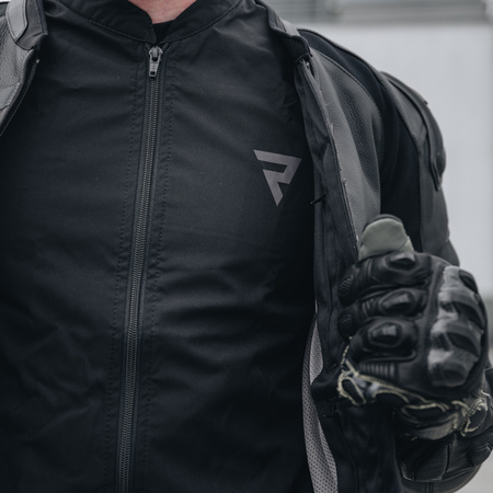 KURTKA MOTOCYKLOWA | REBELHORN FIGHTER BLACK | MĘSKA SKÓRZANA SPORT + GRATIS