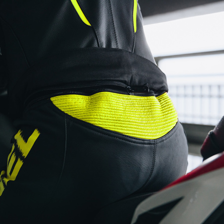 KURTKA MOTOCYKLOWA | REBELHORN REBEL BLK/FLUO | MĘSKA SKÓRZANA GARB + GRATISY