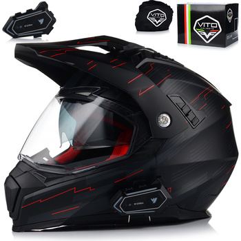 KASK MOTOCYKLOWY VITO MOLINO MAT ENDURO CROSS QUAD ATV + INTERKOM + BLENDA