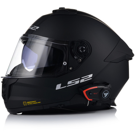 KASK MOTOCYKLOWY LS2 FF808 STREAM II CZARNY MAT BLENDA + INTERKOM BLUETOOTH