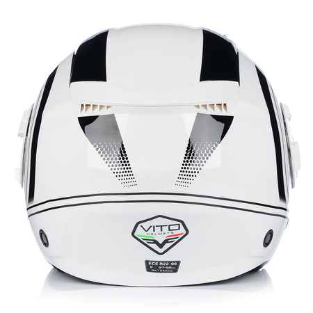 KASK MOTOCYKLOWY | VITO ISOLA JET | OTWARTY BIAŁY SKUTER CHOPPER + BLENDA