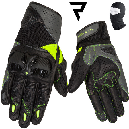 RĘKAWICE MOTOCYKLOWE | REBELHORN FLUX II | MĘSKIE KRÓTKIE MIEJSKIE + GRATISY