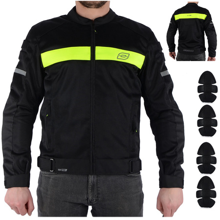 KURTKA MOTOCYKLOWA | OZONE DART FLUO  | TEKSTYLNA MĘSKA