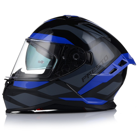 KASK MOTOCYKLOWY | VITO PRESTO BLUE | INTEGRALNY SYSTEM PINLOCK + BLENDA