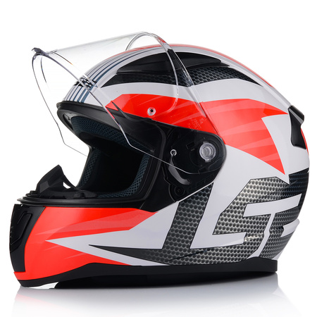 KASK MOTOCYKLOWY LS2 FF353 RAPID II GRID CZERWONY SYSTEM PINLOCK ECER 22.06