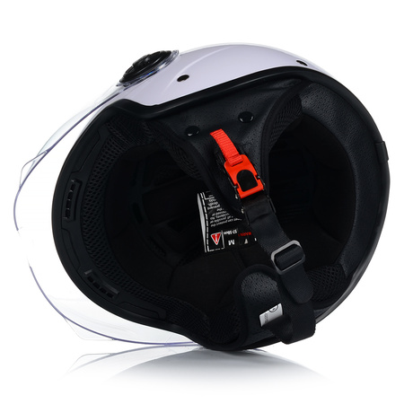 KASK MOTOCYKLOWY OTWARTY | VITO LORETO | BIAŁY POŁYSK SKUTER CHOPPER ECE 22.06