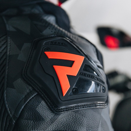 KURTKA MOTOCYKLOWA | REBELHORN REBEL BLK/RED | MĘSKA SKÓRZANA GARB + GRATISY