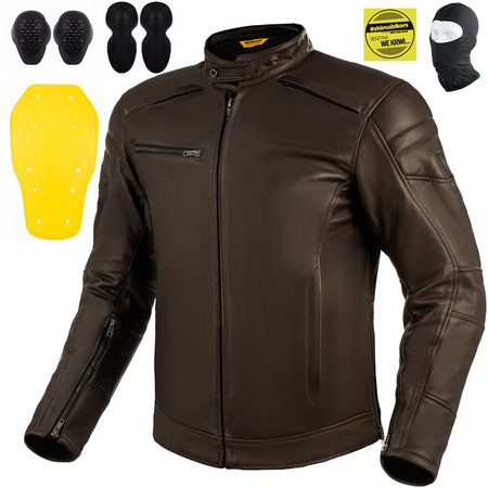 KURTKA MOTOCYKLOWA | SHIMA BLAKE BROWN | MĘSKA SKÓRZANA VINTAGE + GRATIS
