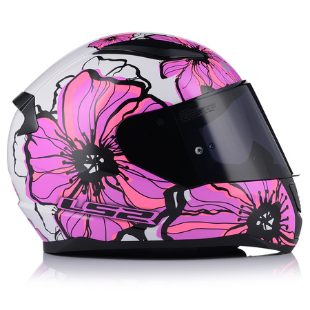 KASK MOTOCYKLOWY LS2 FF353 RAPID II POPPIES DAMSKI RÓŻOWY  + CIEMNA SZYBA