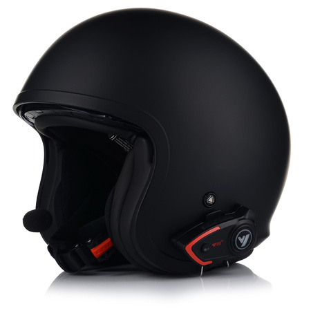 KASK MOTOCYKLOWY LS2 OF599 SPITFIRE MATT BLACK + INTERKOM VITO BLUETOOTH