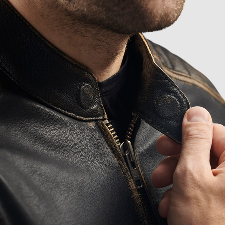 KURTKA MOTOCYKLOWA | REBELHORN HUNTER II | MĘSKA SKÓRZANA KLASYCZNA + GRATIS