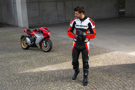 KURTKA MOTOCYKLOWA | SHIMA STR 2.0 FLUO | MĘSKA SKÓRZANA SPORTOWA + GRATIS