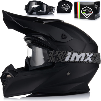 KASK MOTOCYKLOWY | VITO TIVOLI + GOGLE IMX | OFF-ROAD ENDURO CROSS QUAD ATV
