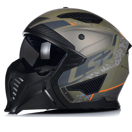 KASK MOTOCYKLOWY 4w1 LS2 OF606 DEVOR ODPINANA SZCZĘKA + DASZEK + 2x SZYBA