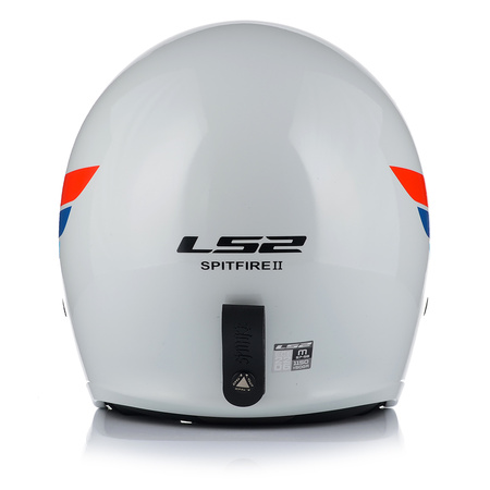 KASK MOTOCYKLOWY LS2 OF599 SPITFIRE RETRO BIAŁY + INTERKOM 1ST BLUETOOTH