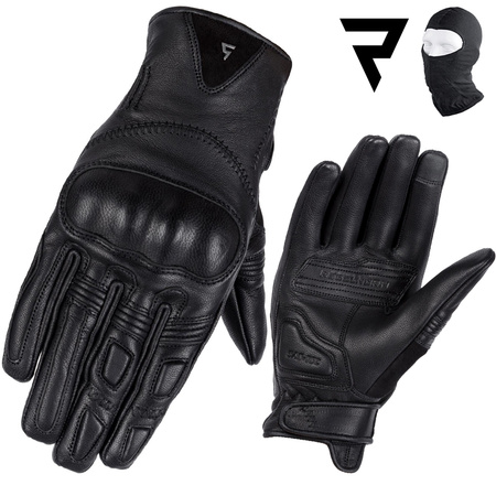 RĘKAWICE MOTOCYKLOWE | REBELHORN THUG II BLK | DAMSKIE SKÓRZANE + GRATISY