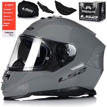 KASK MOTOCYKLOWY LS2 FF800 STORM II NARDO + PINLOCK + BLENDA ECER 22.06