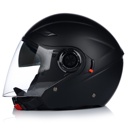 KASK MOTOCYKLOWY OTWARTY | VITO AMARO BLACK | MATOWY SKUTER CHOPPER +BLENDA 