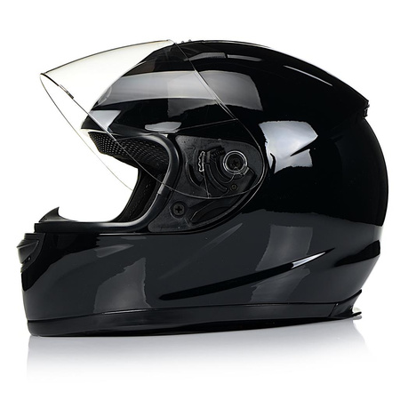 INTEGRALNY KASK MOTOCYKLOWY ZAMKNIĘTY NA MOTOR SKUTER AWINA CZARNY POŁYSK