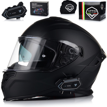 KASK MOTOCYKLOWY | VITO PRESTO CZARNY MAT | INTEGRALNY + INTERKOM + BLENDA