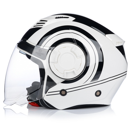 KASK MOTOCYKLOWY | VITO ISOLA JET | OTWARTY BIAŁY SKUTER CHOPPER + BLENDA