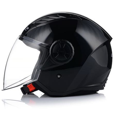 OTWARTY KASK MOTOCYKLOWY LS2 OF616 II CZARNY POŁYSK + INTERKOM  BLUETOOTH 3XL