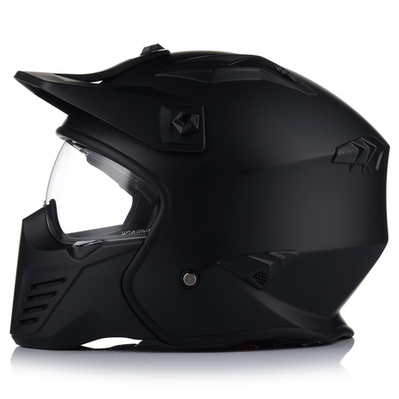 KASK MOTOCYKLOWY OTWARTY VITO BRUZANO ODPINANA SZCZĘKA  + DASZEK + 2x SZYBA