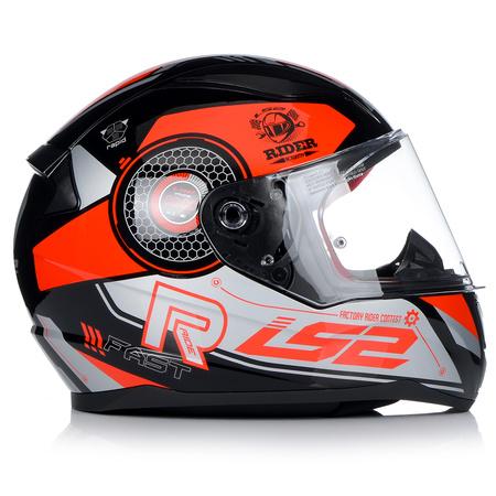 KASK LS2 FF353 RAPID STRATUS BLACK RED SILVER XXL