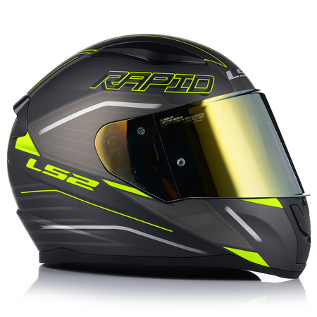 KASK MOTOCYKLOWY LS2 FF353 RAPID II ROKKU ECE 22.06 + ZŁOTA SZYBA