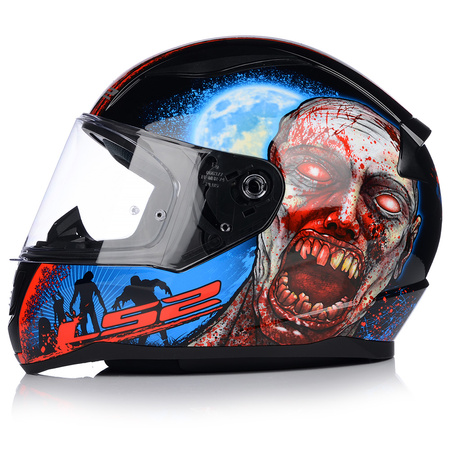 KASK MOTOCYKLOWY LS2 FF353 RAPID II ZOMBIE 06 + ZŁOTA LUSTRZANA SZYBA